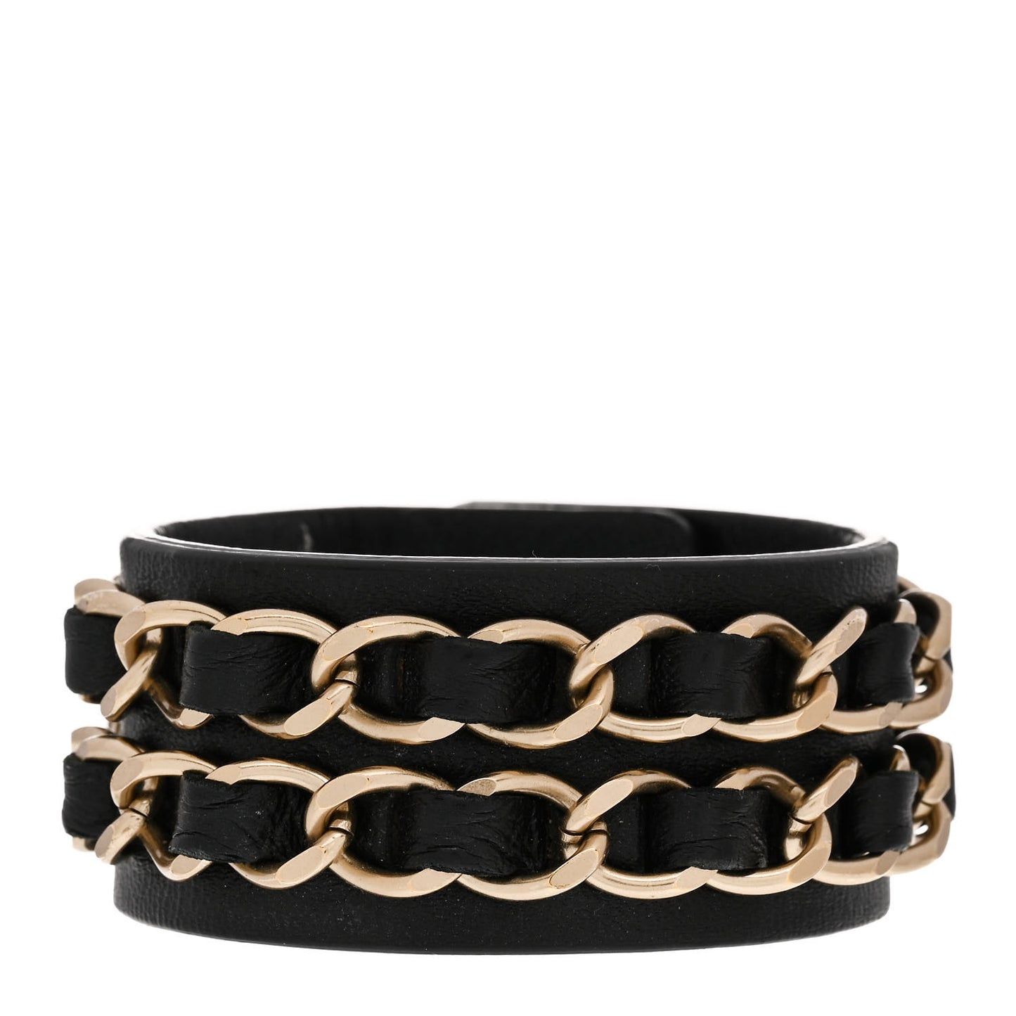 Lambskin CC Chain Turnlock Bracelet M Black