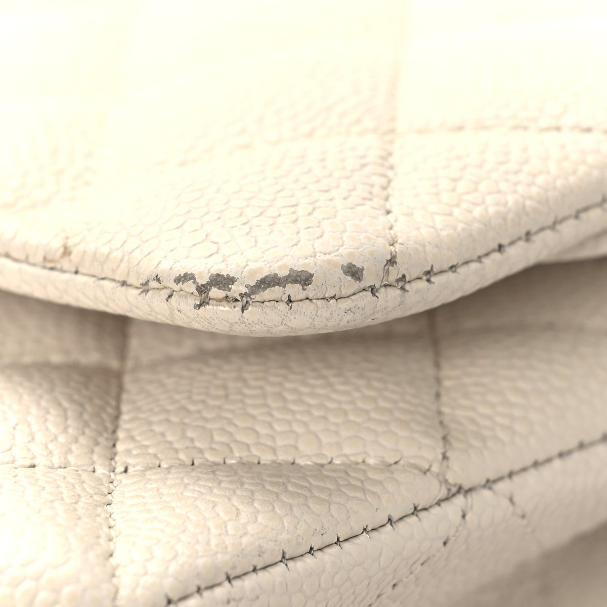 Chanel Caviar Quilted Medium Double Flap White 11 of 12