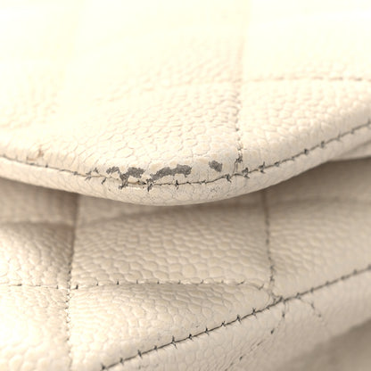 Chanel Caviar Quilted Medium Double Flap White 11 of 12