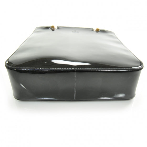 Patent Leather Bamboo Handbag Black