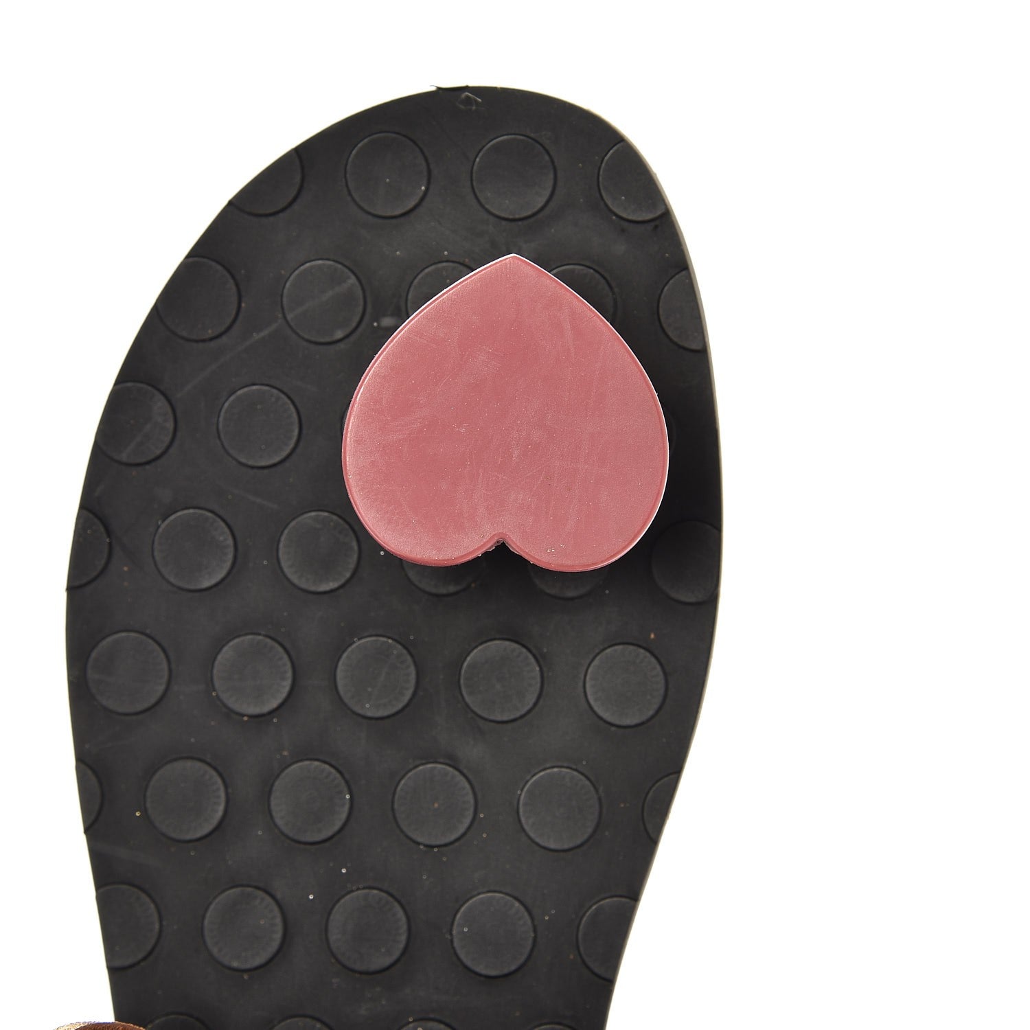Saint Laurent Rubber Biarritz Heart Sandals 38 Pink Gold 8 of 8