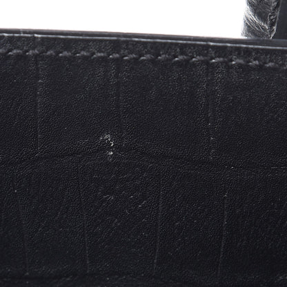 Saint Laurent Calfskin Crocodile Embossed Large Sac De Jour Carryall Black 10 of 10