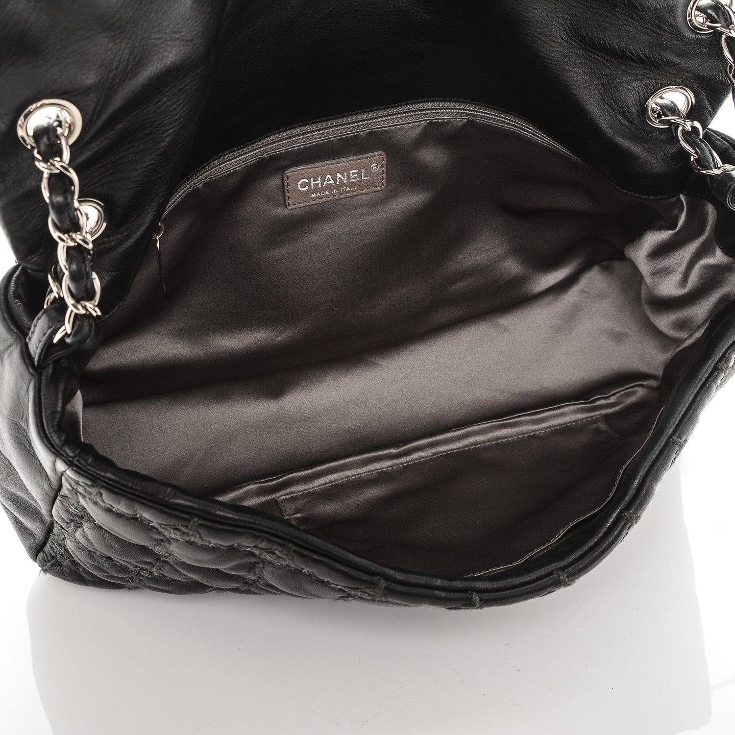 Chanel Lambskin Tweed Double Stitch Maxi Flap Black 5 of 7