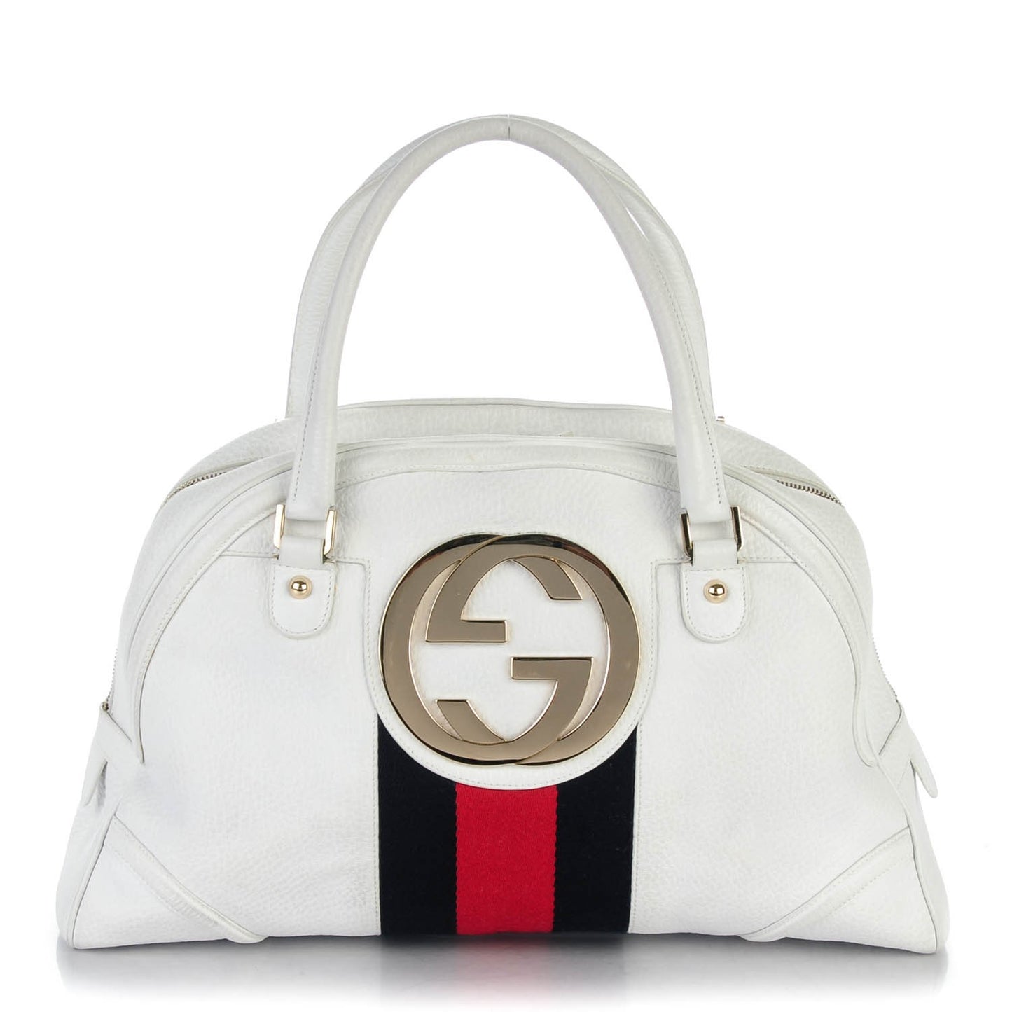 Calfskin Web Blondie Bowler White