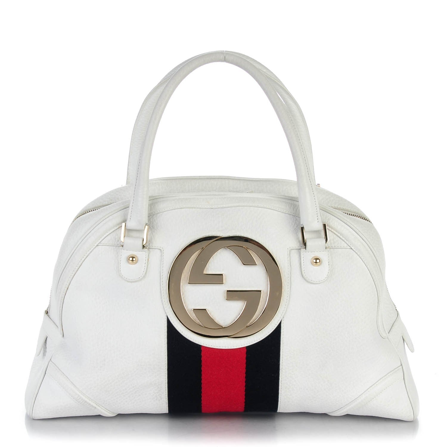 Gucci Calfskin Web Blondie Bowler White 1 of 8
