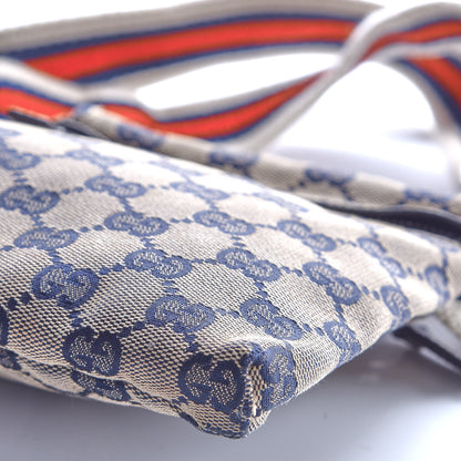 Gucci GG Monogram Web Double Pocket Belt Bag Navy 12 of 12