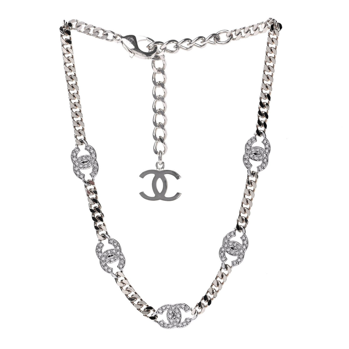 Ruthenium Crystal Chain CC Choker Silver