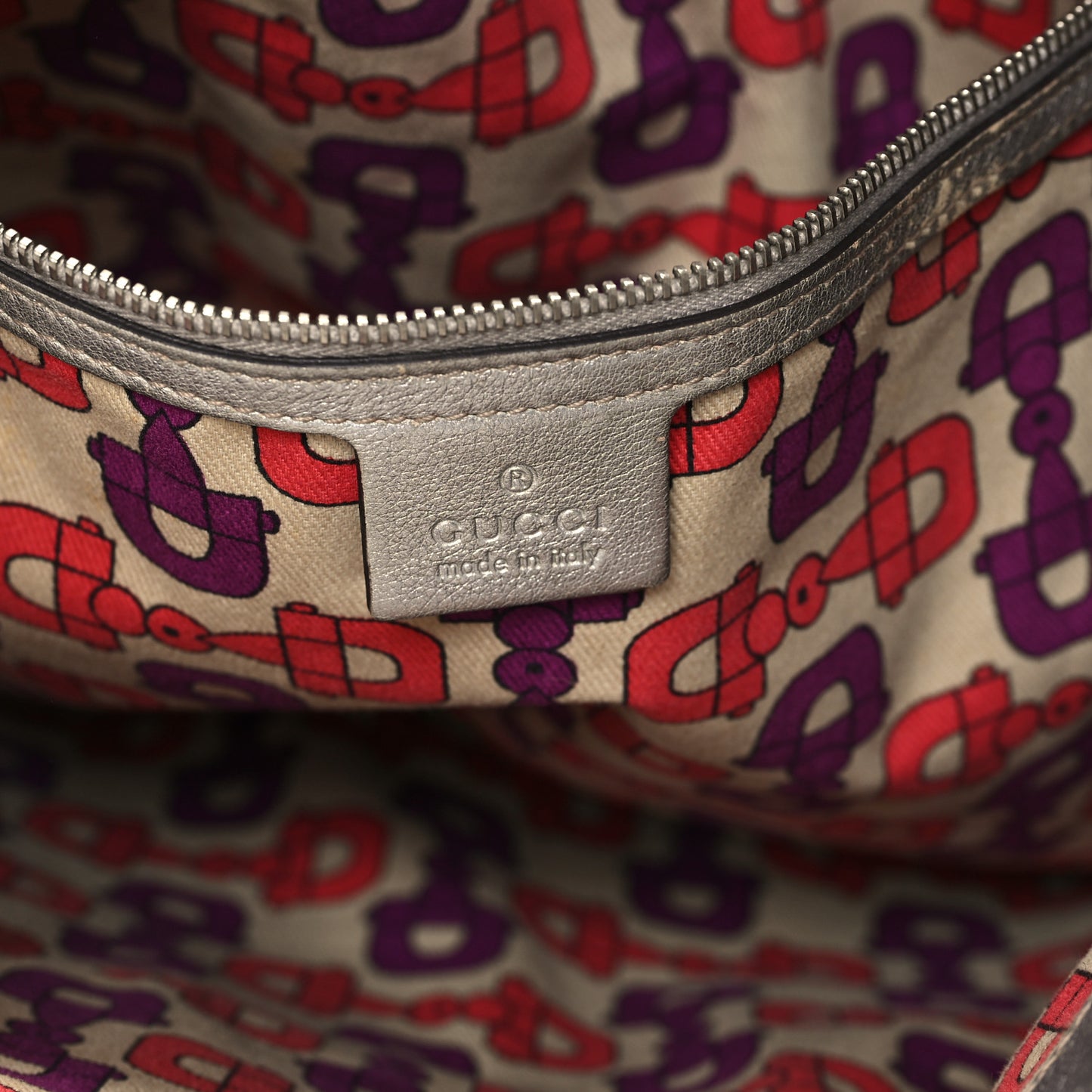 Metallic Guccissima Medium Britt Tote Silver