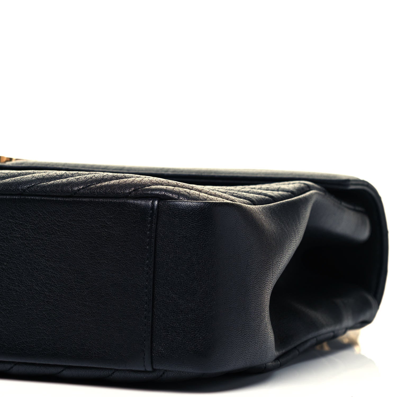 Saint Laurent Sheepskin Matelasse Chevron Monogram Large College Satchel Black 6 of 9