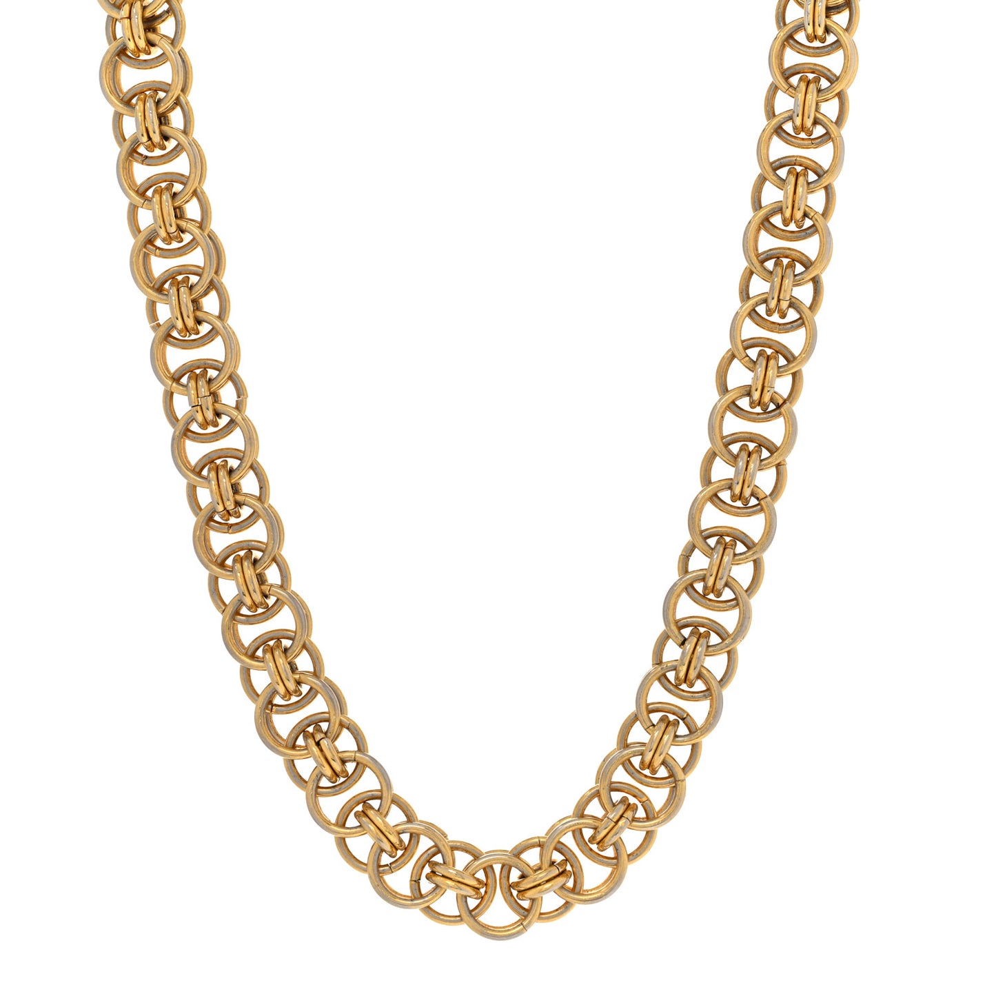 Metal Coco Chanel Link Short Necklace Gold