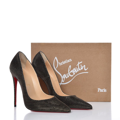 Christian Louboutin Glitter Chain So Kate 120 Pumps 39 Black Gold 8 of 8