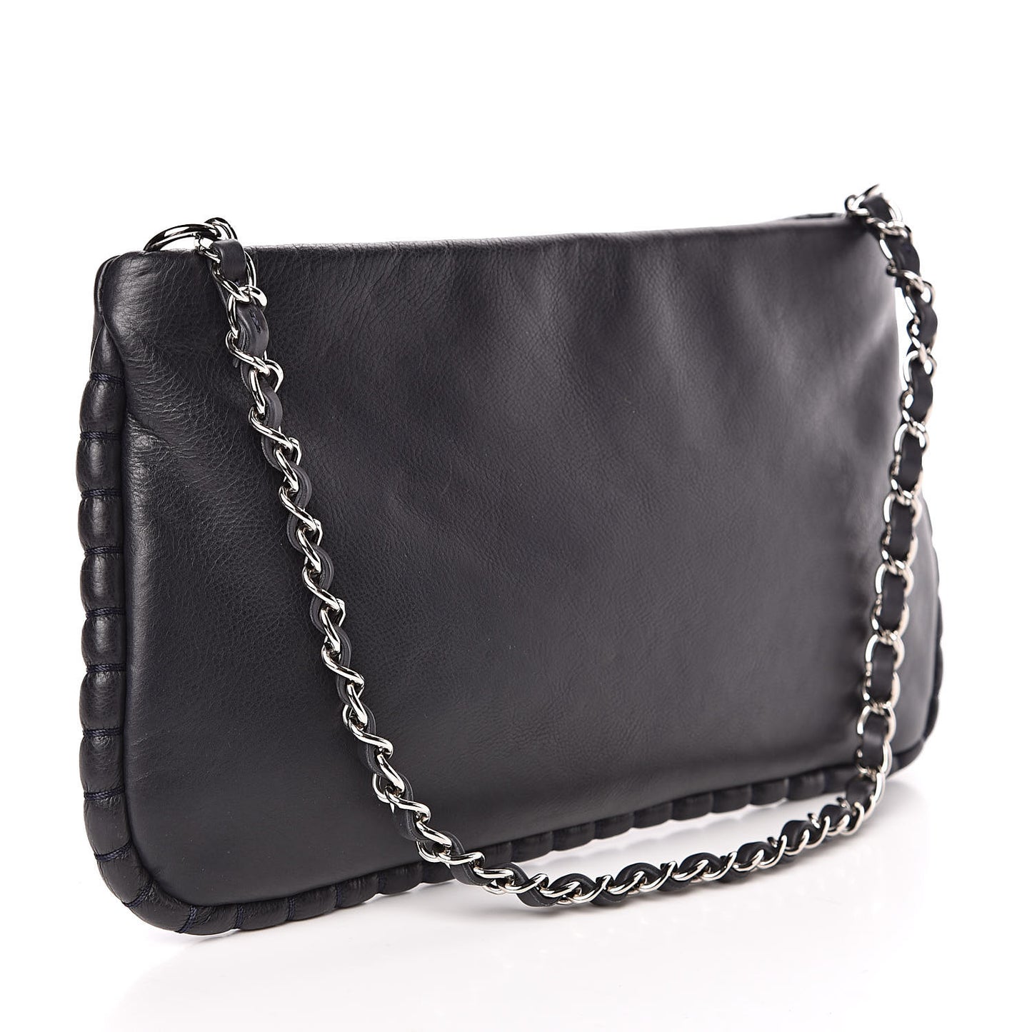 Calfskin On the Bund Pochette Dark Navy Blue