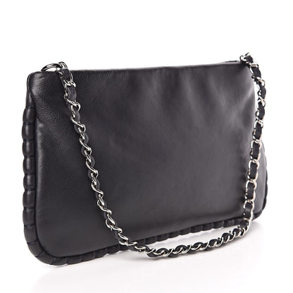 Chanel Calfskin On the Bund Pochette Dark Navy Blue 3 of 10