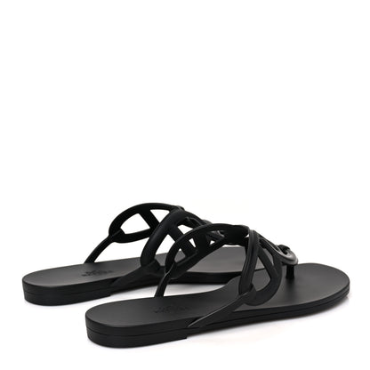 Hermes Rubber Womens Egerie Sandals 40 Black 4 of 7