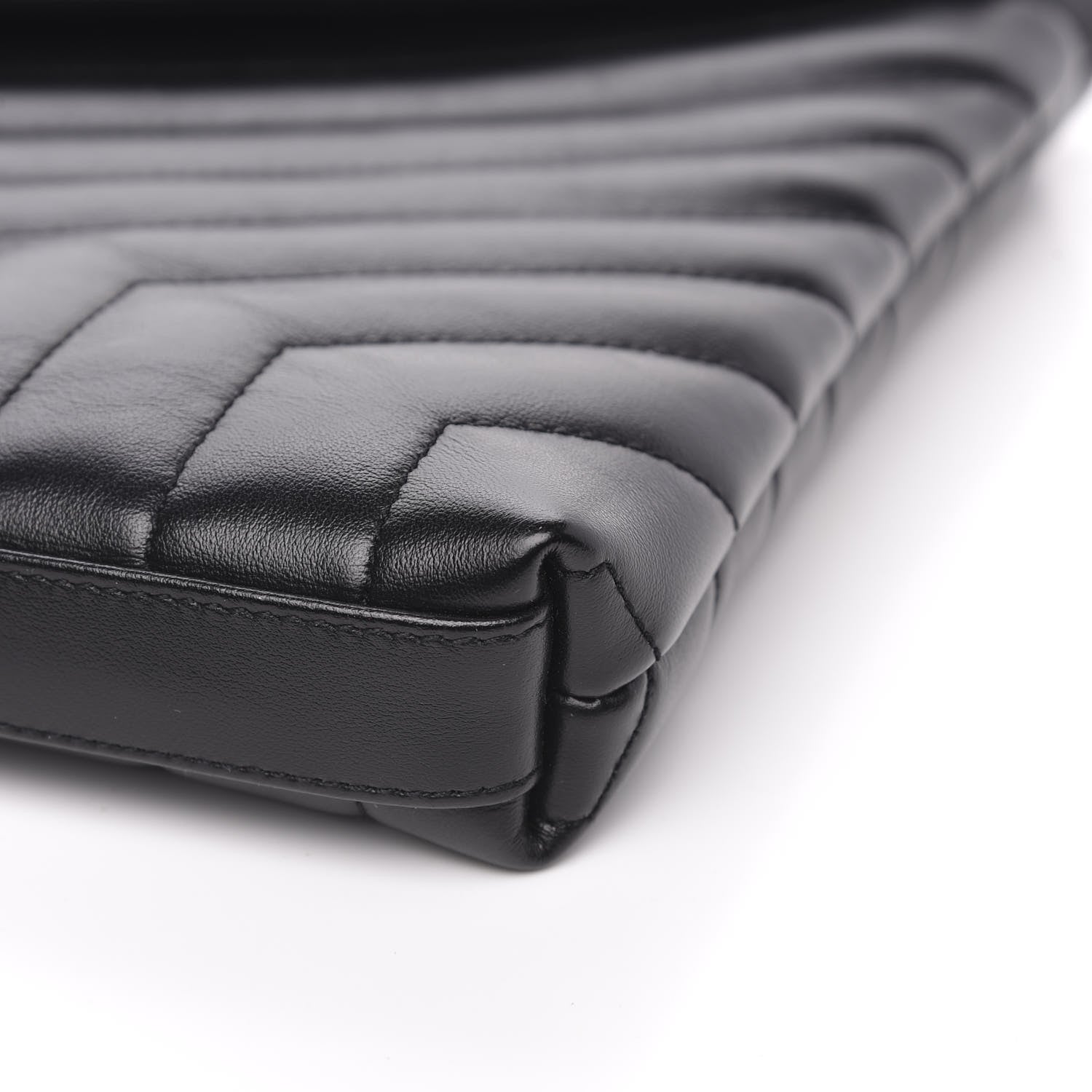 Saint Laurent Calfskin Y Quilted Monogram Loulou Document Holder Black 10 of 11