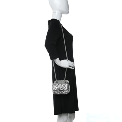 Valentino Garavani Glitter Micro Rockstud Spike Shoulder Bag Antique Silver 2 of 9