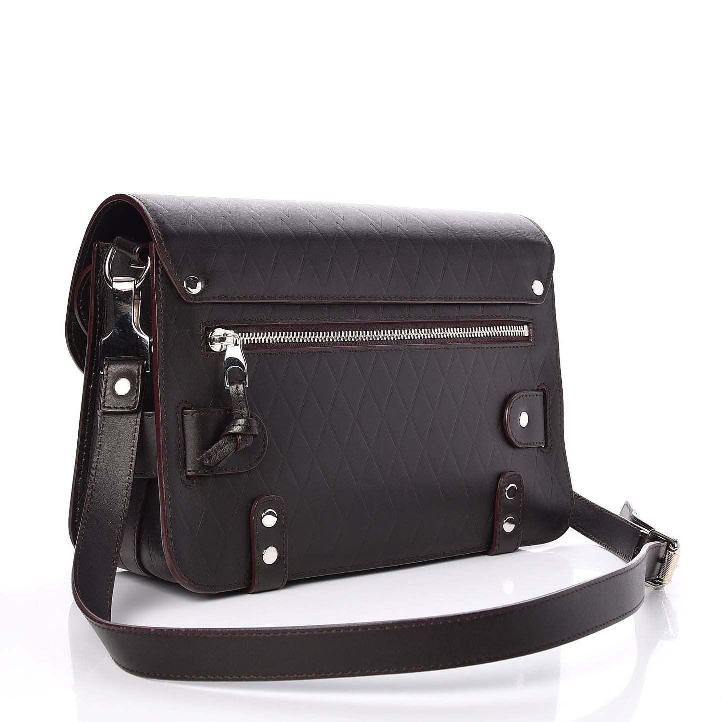 Calfskin Embossed Crosshatch PS11 Classic Shoulder Bag Burgundy