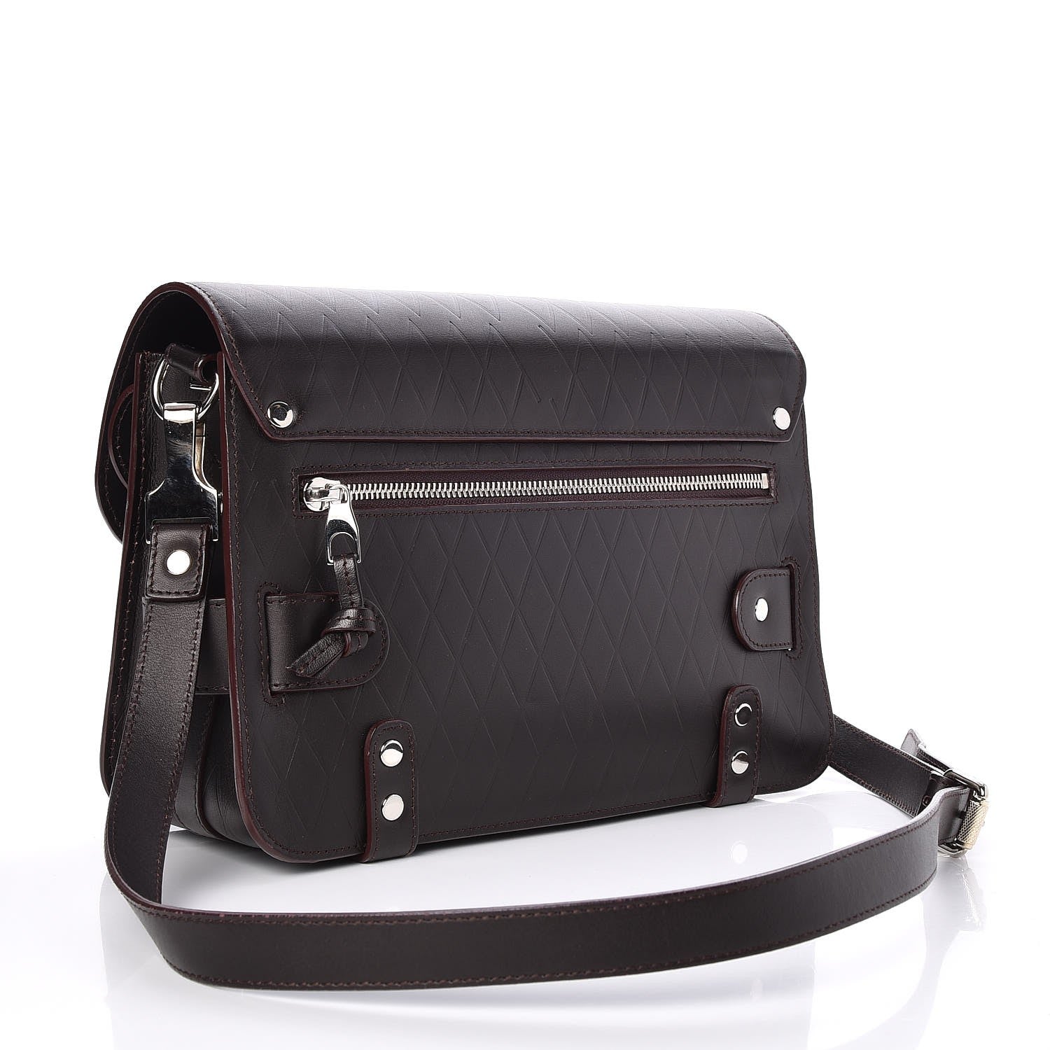 Proenza Schouler Calfskin Embossed Crosshatch PS11 Classic Shoulder Bag Burgundy 3 of 8