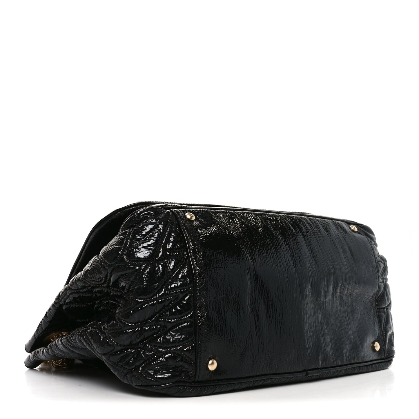 Vinyl Rodeo Accordion Flap Bag Black