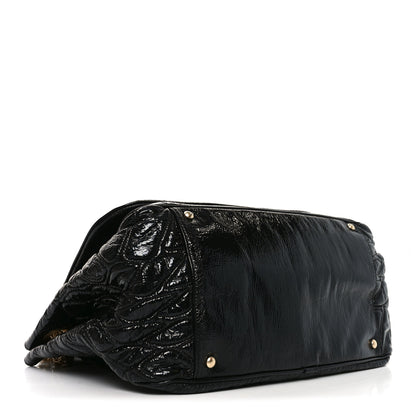 Chanel Vinyl Rodeo Accordion Flap Bag Black 4 of 11