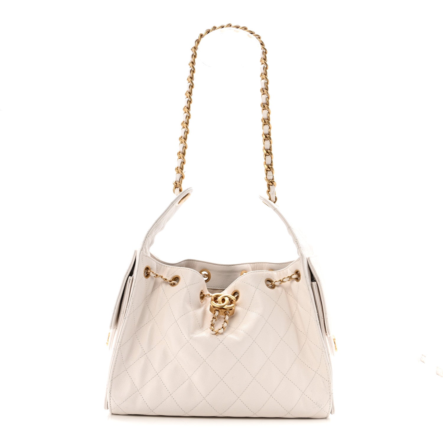 Chanel Caviar Quilted Small Chanel 25 Handbag White 1 of 12