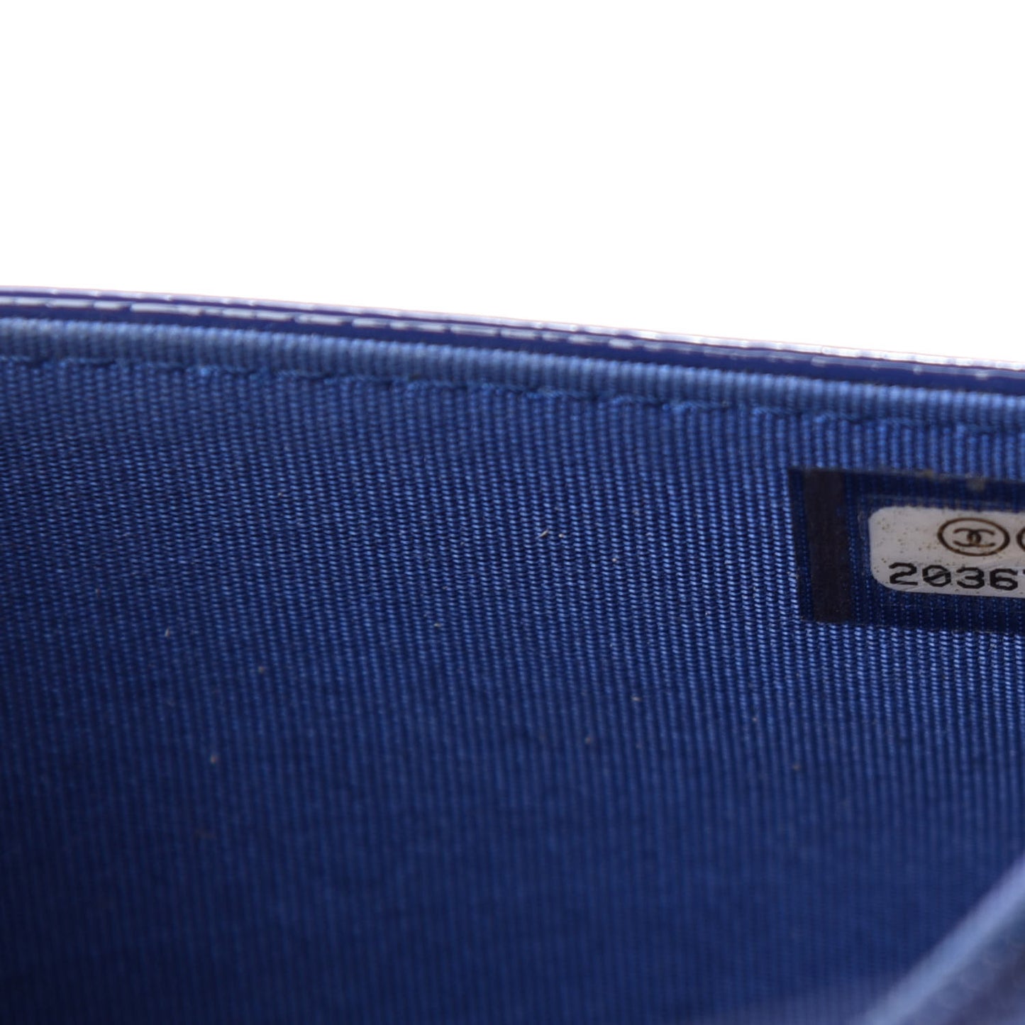 Grained Patent Calfskin Timeless Wallet On Chain WOC Blue