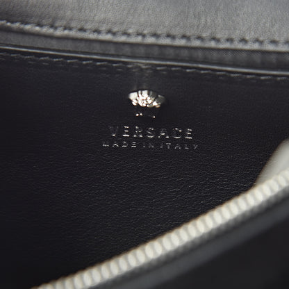 Versace Suede Palazzo Crystal Chain Evening Bag Black 6 of 9
