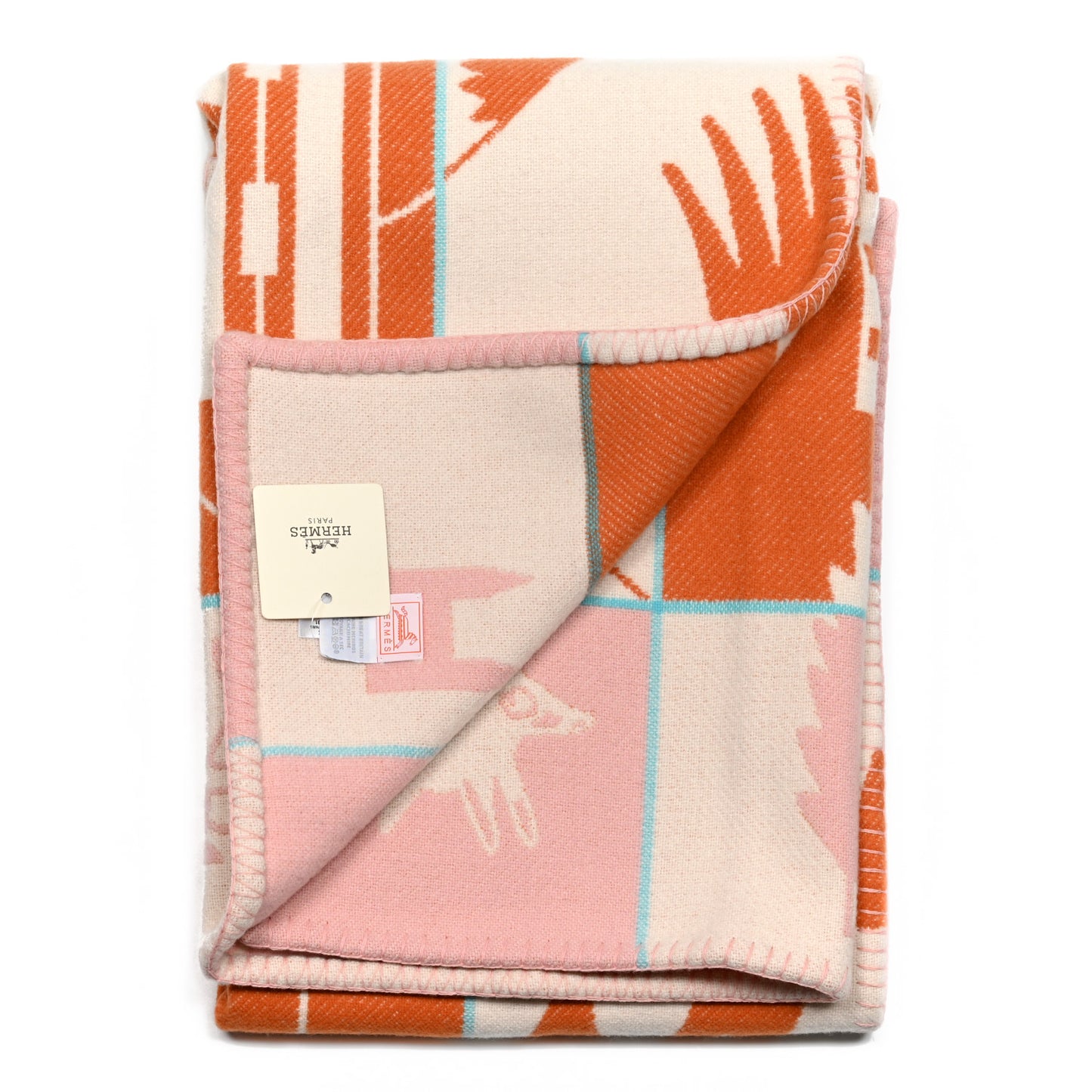 Wool Cashmere Avalon Epopee Blanket Mandarine Rose