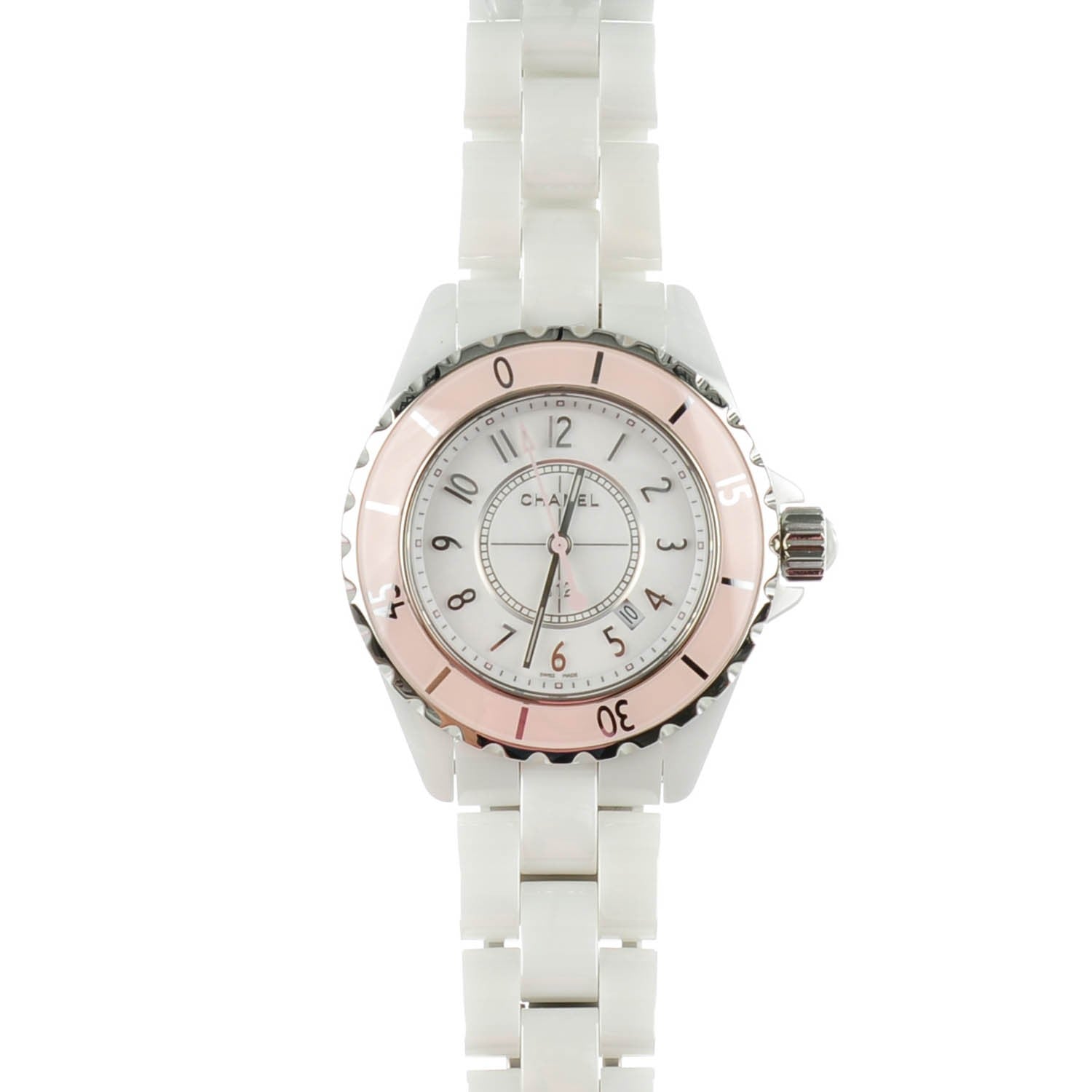 Chanel Stainless Steel Ceramic 33mm J12 Quartz Watch Pink 1 of 8
