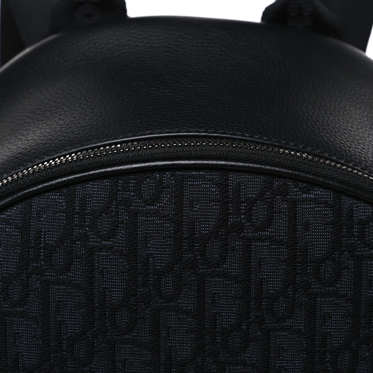 Christian Dior Oblique Jacquard Saddle Zip Backpack Black 7 of 9