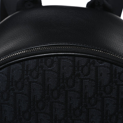 Christian Dior Oblique Jacquard Saddle Zip Backpack Black 7 of 9