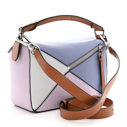 Loewe Calfskin Small Puzzle Bag Blueberry Kaolin Tan 3 of 10
