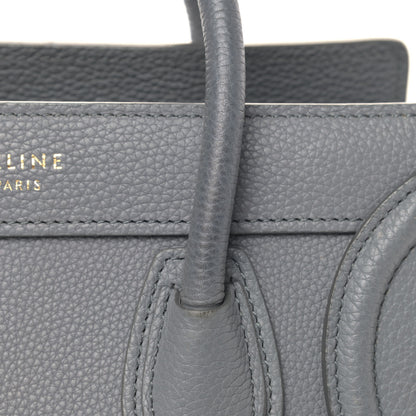 Celine Drummed Calfskin Nano Luggage Kohl 6 of 10