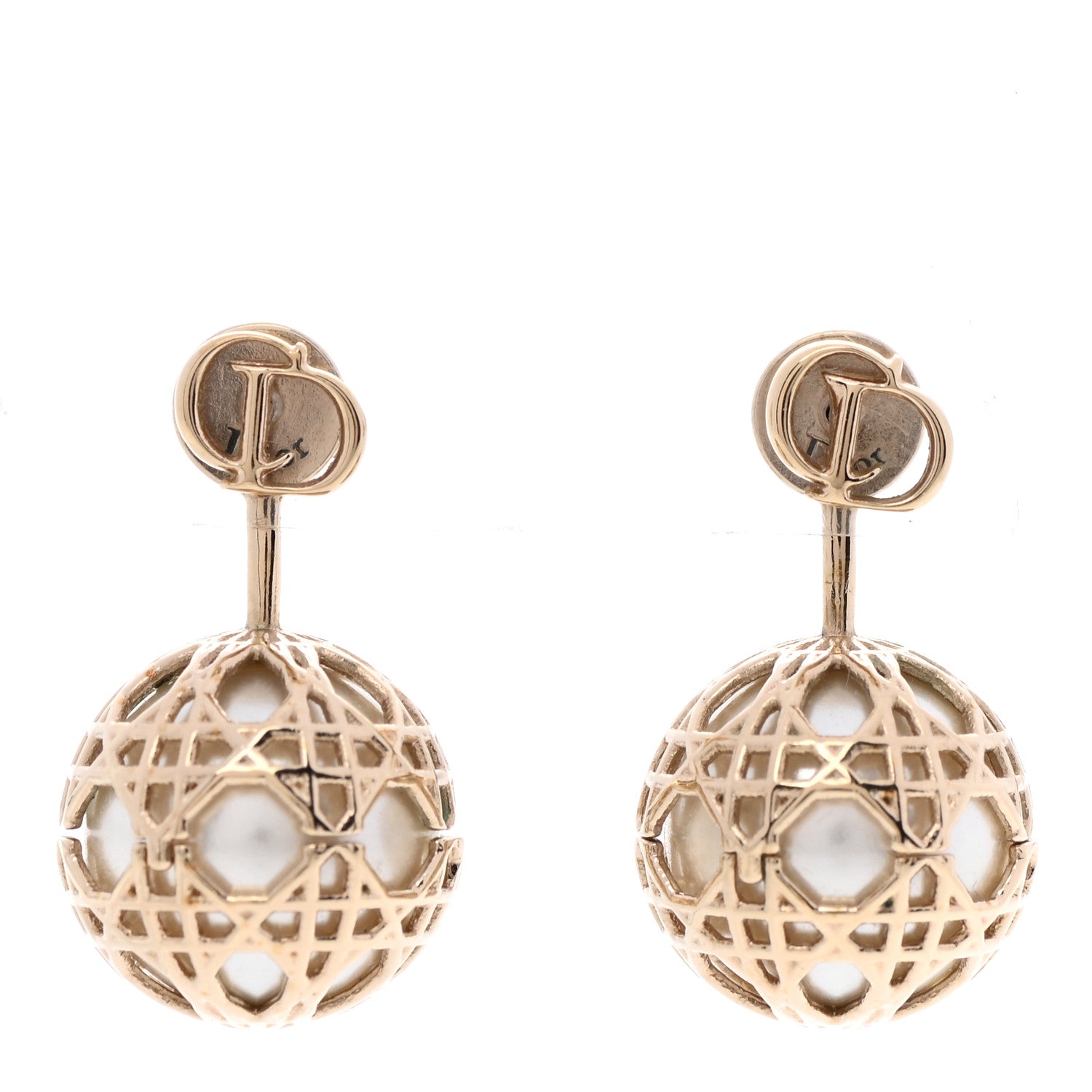 Christian Dior Pearl Secret Cannage Mise En Dior Tribales Earrings Gold 1 of 4