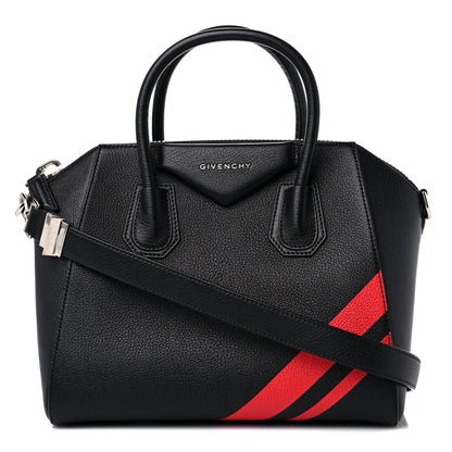 Givenchy Sugar Goatskin Striped Small Antigona Black Red 1 of 11