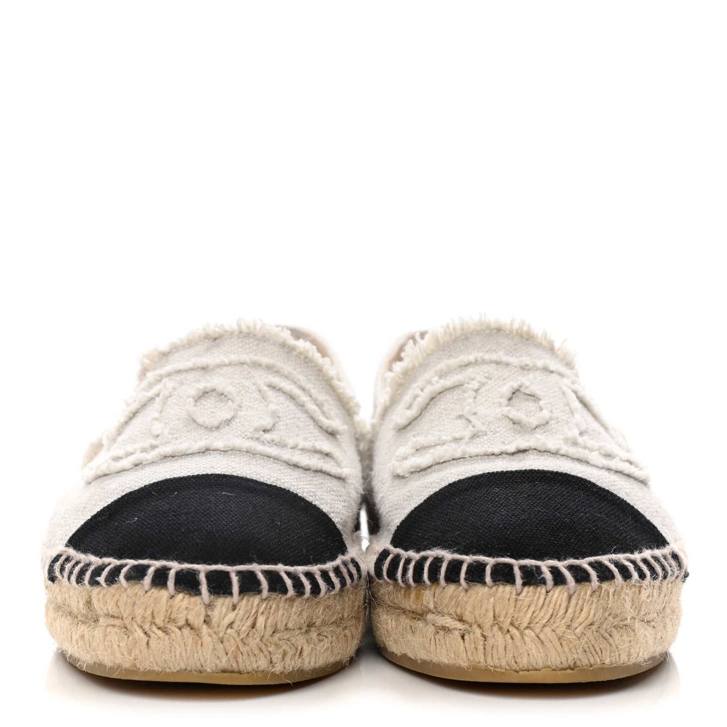 Linen CC Espadrilles 41 Beige Black