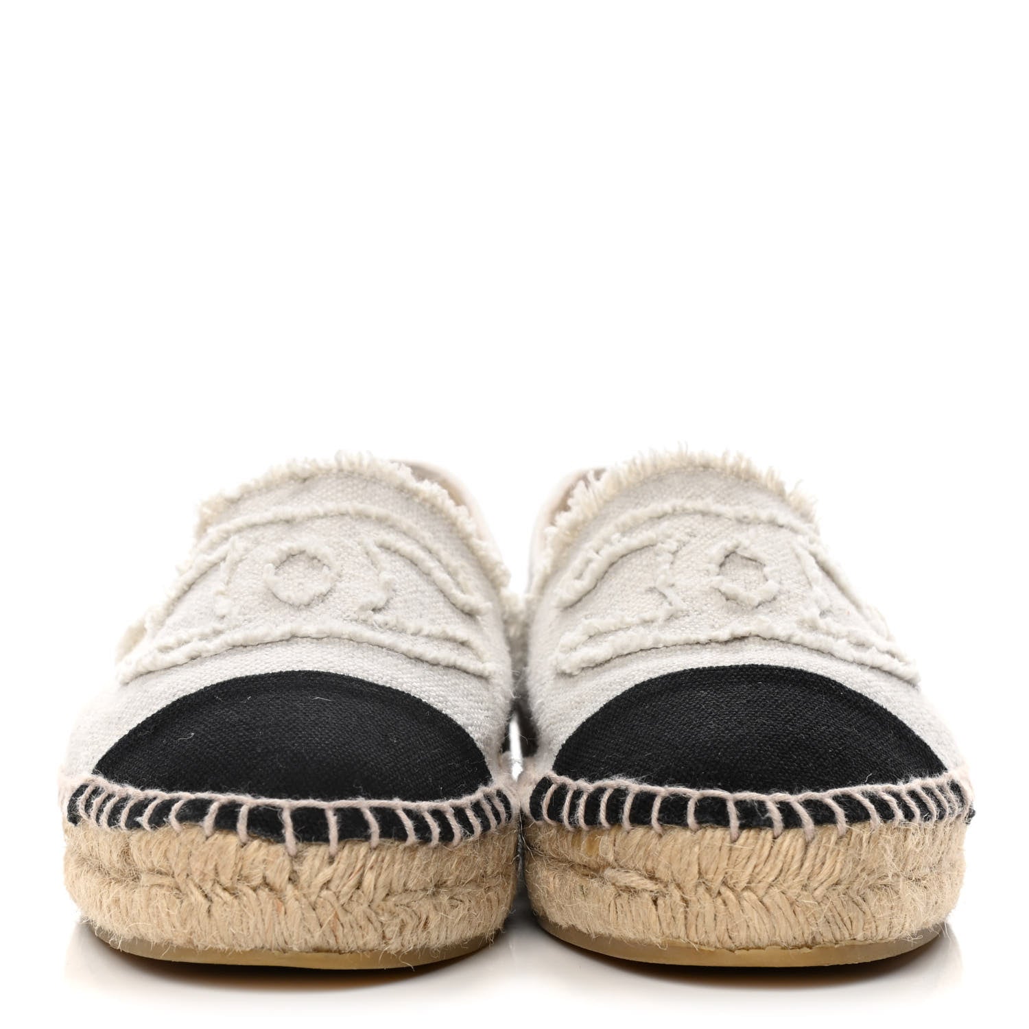 Chanel Linen CC Espadrilles 41 Beige Black 2 of 18
