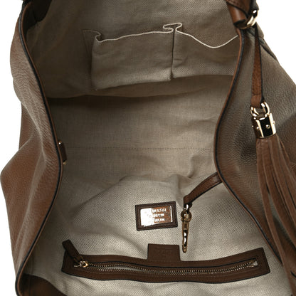 Gucci Pebbled Calfskin Medium Soho Shoulder Bag Brown 5 of 13