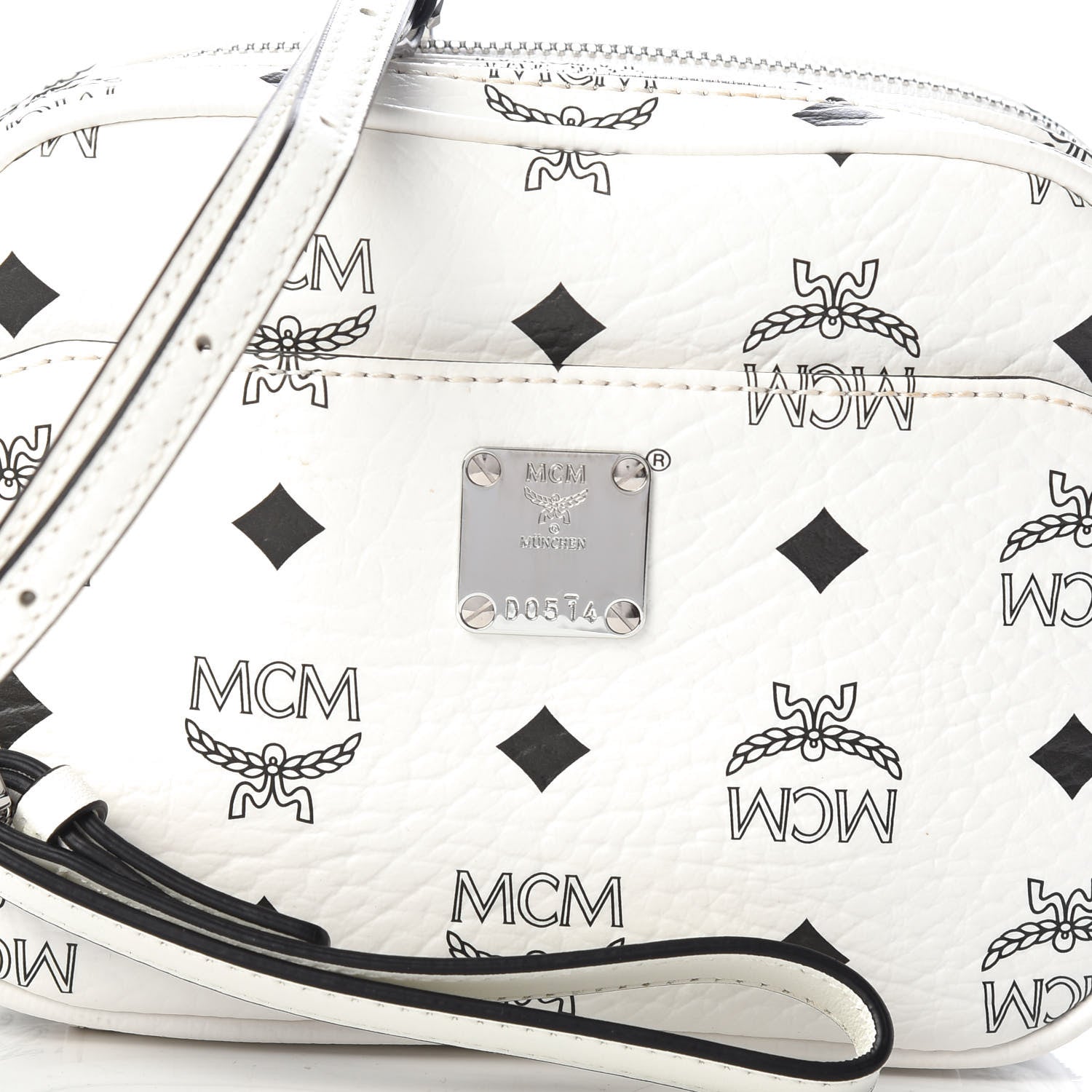 MCM Visetos Camera Crossbody Bag White 8 of 10
