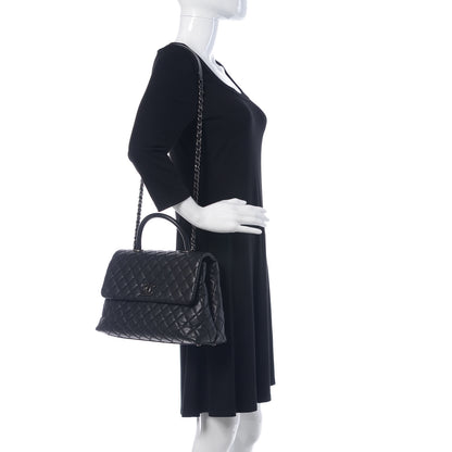 Chanel Caviar Quilted Medium Coco Handle Flap Black 3 of 12