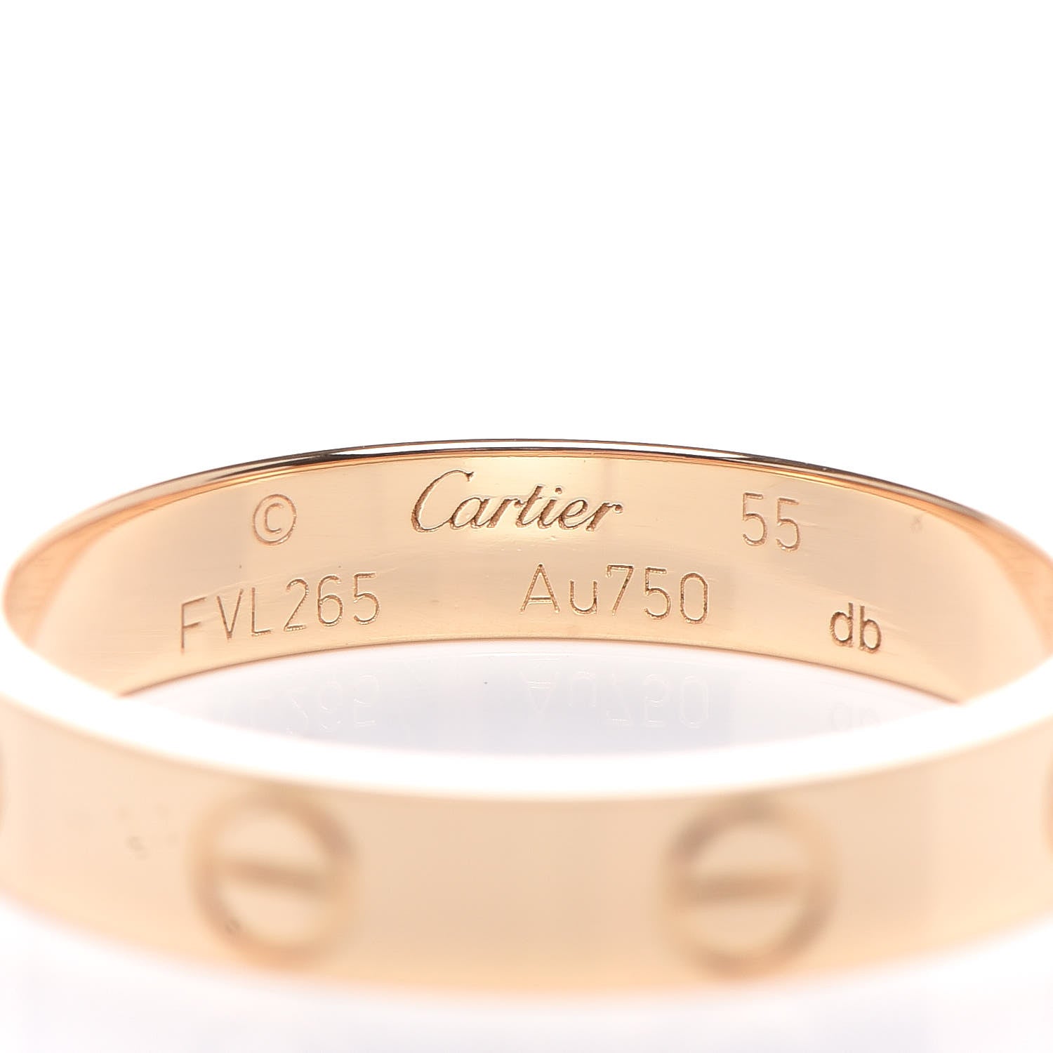 Cartier 18K Yellow Gold 3.5mm LOVE Wedding Band Ring 55 7.25 4 of 5