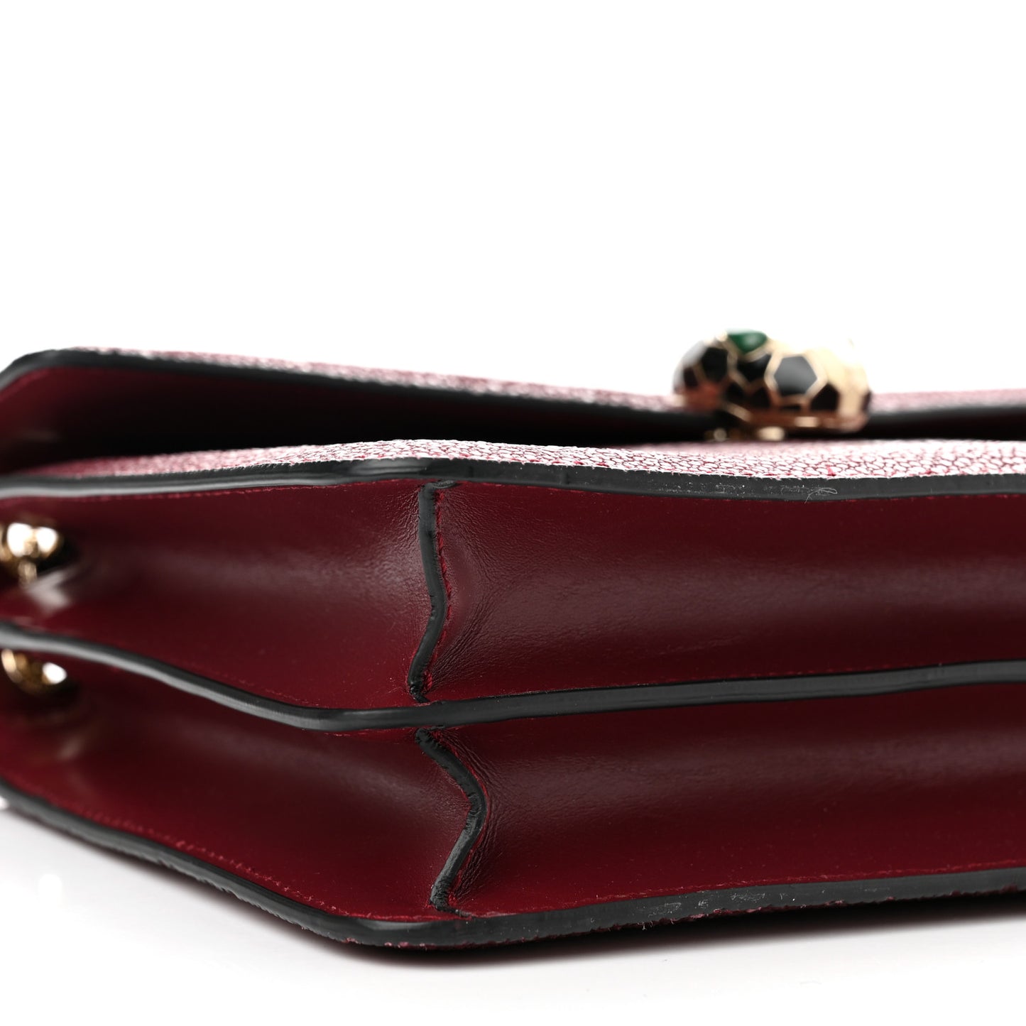 Calfskin Galuchat Serpenti Forever Shoulder Bag Plum