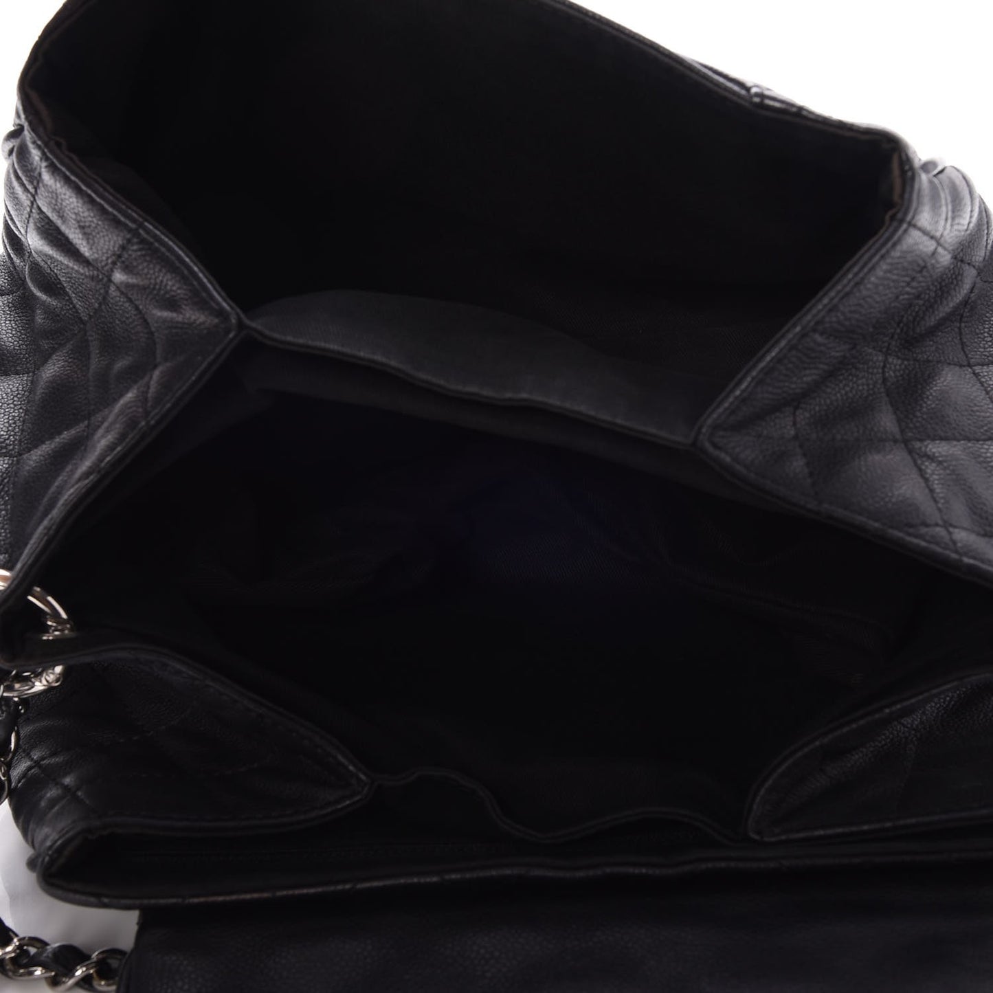 Caviar Quilted Timeless Accordion Flap Black