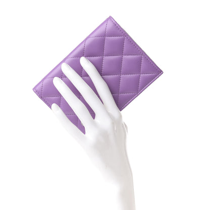 Chanel Lambskin Quilted Passport Holder Purple 2 of 8
