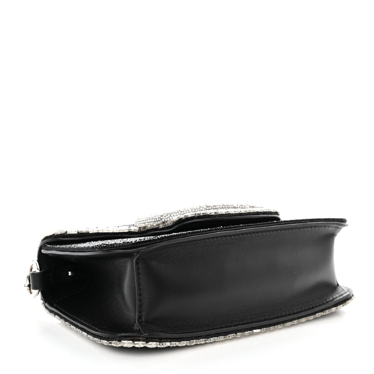 Swarovski Crystal Embroidered Vlogo Small Loco Shoulder Bag Crystal Black