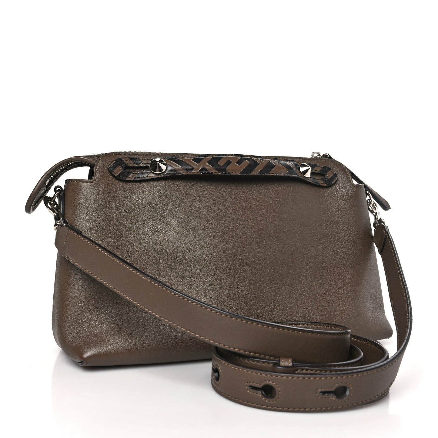 Vitello Dolce Bi-Color FF 1974 Embossed Medium By The Way Boston Bag Maya Black