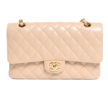 Chanel Caviar Quilted Medium Double Flap Beige 1 of 8