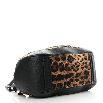 Dolce & Gabbana Calfskin Canvas Leopard Print Animalier Shoulder Bag Black 4 of 23