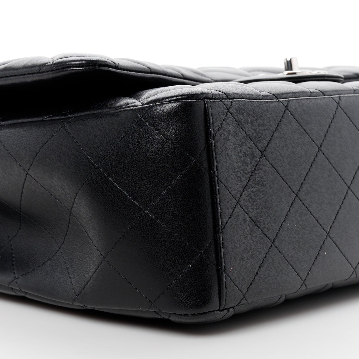 Lambskin Quilted Maxi Double Flap Black