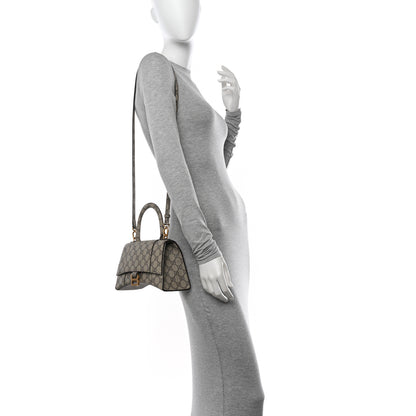 Balenciaga X GUCCI GG Supreme Monogram Small Hourglass Top Handle Bag Beige Ebony 2 of 10